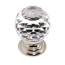 C210 PN - Swarovski Crystal I - Spherical Knob - Polished Nickel