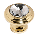 C211 GLD - Swarovski Crystal I - Round Knob - Gold