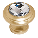 C211 SB - Swarovski Crystal I - Round Knob - Satin Brass