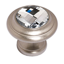 C211 SN - Swarovski Crystal I - Round Knob - Satin Nickel