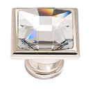 C212 PN - Swarovski Crystal II - Large Crystal Square Knob - Polished Nickel