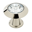 C214 PN - Swarovski Crystal III - Cabinet Knob - Polished Nickel