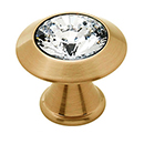 C214 SB - Swarovski Crystal III - Cabinet Knob - Satin Brass