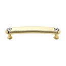 C211-35 PB - Swarovski Crystal I - 3.5" Cabinet Pull - Polished Brass