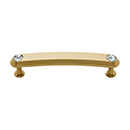 C211-35 SB - Swarovski Crystal I - 3.5" Cabinet Pull - Satin Brass