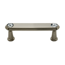 C214-3 SN - Swarovski Crystal III - 3" Cabinet Pull - Satin Nickel