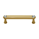 C214-35 SB - Swarovski Crystal III - 3.5" Cabinet Pull - Satin Brass