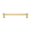 C214-6 PB - Swarovski Crystal III - 6" Cabinet Pull - Polished Brass