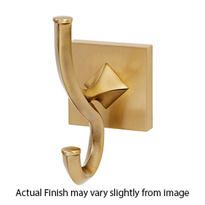 A8499 SB - Contemporary II - Double Robe Hook - Satin Brass