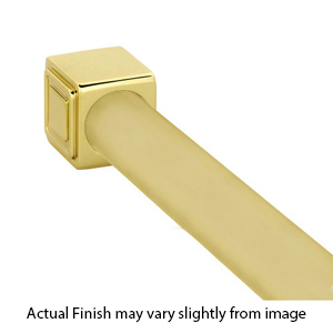 36" Shower Rod - Cube - Unlacquered Brass