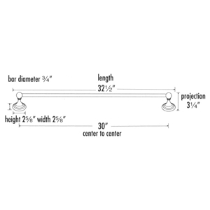 A9020-30 BARC - Embassy - 30" Towel Bar - Barcelona