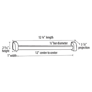 A8920-12 - Euro - 12" Towel Bar - Polished Brass