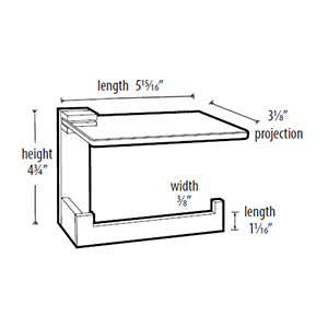 A6465R SN - Linear - Right Hand Tissue Holder w/ Glass Shelf - Satin Nickel