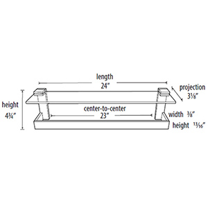 A6427-24 SN - Linear - 24" Glass Shelf w/ Towel Bar - Satin Nickel