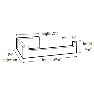 A6466R SN - Linear - Right Hand Tissue Holder - Satin Nickel