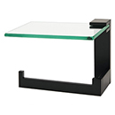 A6465L MB - Linear - Left Hand Tissue Holder w/ Glass Shelf - Matte Black