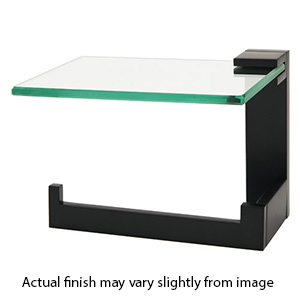 A6465L MB - Linear - Left Hand Tissue Holder w/ Glass Shelf - Matte Black