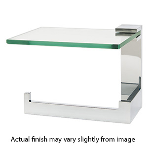 A6465L PC - Linear - Left Hand Tissue Holder w/ Glass Shelf - Polished Chrome