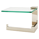 A6465L PN - Linear - Left Hand Tissue Holder w/ Glass Shelf - Polished Nickel