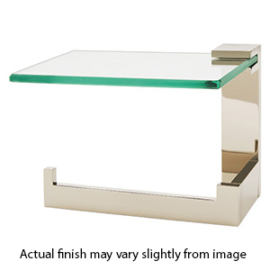 A6465L PN - Linear - Left Hand Tissue Holder w/ Glass Shelf - Polished Nickel