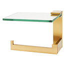 A6465L SB - Linear - Left Hand Tissue Holder w/ Glass Shelf - Satin Brass