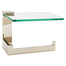 A6465R PN - Linear - Right Hand Tissue Holder w/ Glass Shelf - Polished Nickel