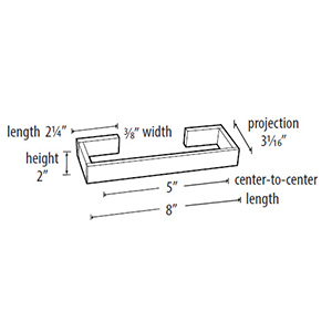 A6420-8 SN - Linear - 8" Towel Bar - Satin Nickel