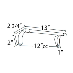 A6820-12 - Luna - 12" Towel Bar - Unlacquered Brass