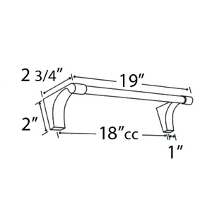 A6820-18 - Luna - 18" Towel Bar - Unlacquered Brass