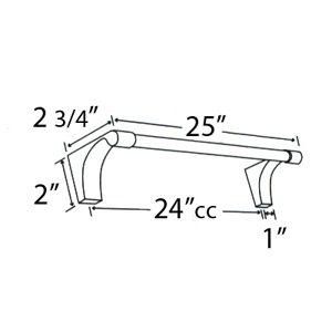 A6820-24 - Luna - 24" Towel Bar - Unlacquered Brass