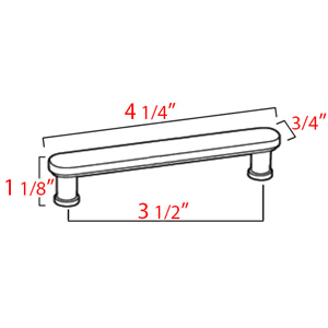 A717-35 - Moderne - 3.5" Cabinet Pull - Matte Black