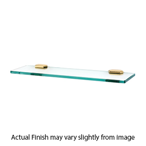 A7750-18 PB/NL - Nicole - 18" Glass Shelf - Unlacquered Brass