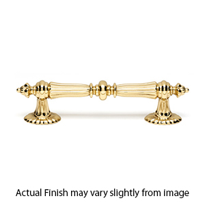 A7529 PB - Ornate Collection - 4 5/8" Cabinet Pull - Polished Brass