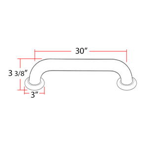 A6624/A0030 - Royale - 30" Grab Bar - Unlacquered Brass