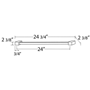 A7120-24 - Spa Collection II - 24" Towel Bar - Unlacquered Brass