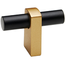 A2801 CHP/MB - Vita Bella - 1.75" Cabinet T-Knob w/ Smooth Bar - Champagne/ Matte Black