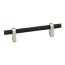 A2901-3 MN/MB - Vita Bella - 3" Cabinet Pull w/ Knurled Bar - Matte Nickel/ Matte Black