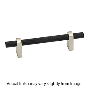 A2901-12 MN/MB - Vita Bella - 12" Cabinet Pull w/ Knurled Bar - Matte Nickel/ Matte Black