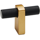 A2901 CHP/MB - Vita Bella - 1.75" Cabinet T-Knob w/ Knurled Bar - Champagne/ Matte Black