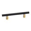 A2902-3 CHP/MB - Vita Bella - 3" Cabinet Pull w/ Knurled Bar - Champagne/ Matte Black