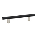 A2902-3 MN/MB - Vita Bella - 3" Cabinet Pull w/ Knurled Bar - Matte Nickel/ Matte Black