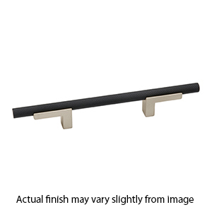 A2903-8 MN/MB - Vita Bella - 8" Cabinet Pull w/ Knurled Bar - Matte Nickel/ Matte Black