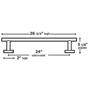 A9320-24 CHP/MB - Vita Bella - 24" Towel Bar w/ Smooth Bar - Champagne/ Matte Black