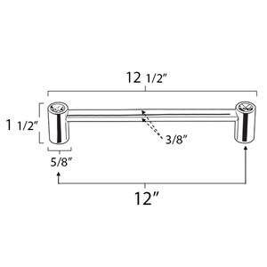 CD715-12 SB - Contemporary Crystal I - 12" Appliance Pull - Satin Brass