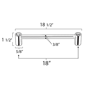 CD715-18 SB - Contemporary Crystal I - 18" Appliance Pull - Satin Brass