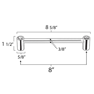 CD715-8 SB - Contemporary Crystal I - 8" Appliance Pull - Satin Brass