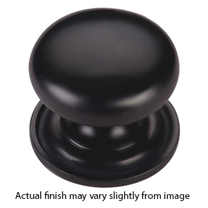 MT0113-032 BLK - 1-1/4" Round Knob on Rosette - Flat Black