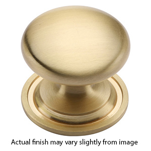 MT0113-032 MSB - 1-1/4" Round Knob on Rosette - Satin Brass