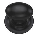 MT0114-032 BLK - 1-1/4" Egg Knob on Rosette - Flat Black