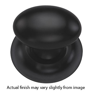 MT0114-038 BLK - 1-1/2" Egg Knob on Rosette - Flat Black